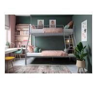 Litera de Matrimonio Metalica Gris + 1 Colchon de arriba (90x190 cm) Gray 135 x 190