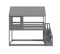 Litera infantil 90 * 200 cm - sistema hidráulico de almacenamiento, robusta y duradera, para niños - gris