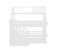Litera infantil 90x200cm - con escalera de almacenaje + 2 cajones + estantes - en madera de pino y mdf - blanco