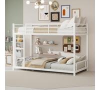 Litera infantil de 90 x 190 cm, litera de 2 plazas, cama alta de 2 plazas, cama infantil, litera, cama doble infantil, cama infantil con barrera, estructura metálica robusta y estable (90 x 190 cm)