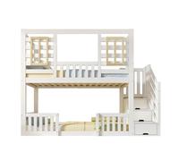 Litera infantil de madera maciza 90x200 cm,blanco