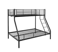 Litera jorge | color negro | cama matrimonio inferior + individual superior | metal epoxy | 1 colchón 90 x 190 cm
