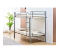Litera Metalica Doble Cama 90cm YH Gris +1 Colchon Basico de 18 cm (90x190 cm) Gray 90 x 190