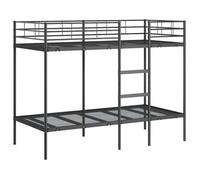 vidaXL Litera sin colchón Acero Negro 90x190 cm, Estructura de Cama, Base de Cama, Muebles de Dormitorio, Cama Alta, Estructura de litera