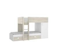Litera tren modular duo - gris / blanco