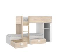 Litera tren modular duo - natural / blanco