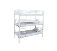 Litera triple de estructura de metal color blanco, 215x200x97cm