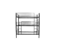 Litera triple de estructura de metal color negro, 215x200x97cm