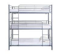 Habitat y Jardin - Litera triple de metal "HAVIN" - 90 x 190 cm - Gris -