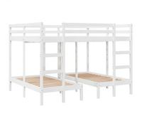 Litera Triple Madera Maciza De Pino Blanca 160x200/80x160 Cm Vidaxl