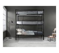 Litera Triple Metalica 90cm Negro Black 90 x 190