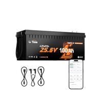 LiTime Batería LiFePO4 24V 100Ah LiFePO4 Bluetooth para Autocaravana | Compatible con Victron, BMS 100A, CAN/RS485, Más de 4000 Ciclos, Protección de Baja Temperatura, 2560Wh, para RV y Barco