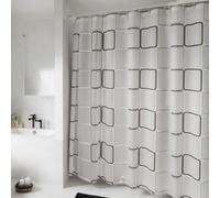 Litinliv Cortinas de Ducha Resistentes al Moho, Cortina Ducha con Secado Rápido y Lavable, Cortinas de Baño de Tela con 12 Ganchos, Cortinas de Baño Antimoho Impermeable 180 x 180 cm