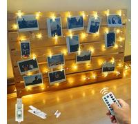 litogo Cadena de Luces, 12M 120LED Colgar Fotos con 60 Pinzas, USB Fotos Fotoclips, Guirnalda de decoración para Habitaciones, Bodas, Cumpleaños