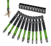 Litorange Juego de puntas de destornillador magnéticas, 10 piezas de 70 mm S2 de acero Phillips Pozidriv y Torx para taladro de impacto PH1 PH2 PH3 PZ1 PZ2 PZ3 T10 T20 T35 T30