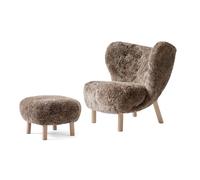 Little Petra VB1 Sillón Piel de Oveja Sahara/Roble Aceitado In TD1 Puf