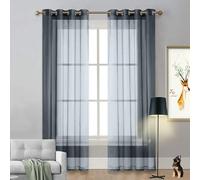 LIUNADM Cortinas Dormitorio con Ojales 200 x 180 cm Modernas y Elegantes, para Decoración del Hogar Moderno Ojales Cortina Ventana Visillos Salon para Ventanas Habitación Dormitorio, Gris