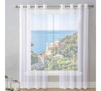 LIUNADM Cortinas Opacas 125 x 110 cm Polyester Vertical para Oscurecer La Habitación Cortinas Cortas Dormitorio para Ventanas Habitación Dormitorio, Blanco