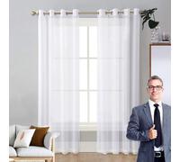 LIUNADM Cortinas Salon Modernas 50 x 90 cm Modernas y Elegantes, para Decoración del Hogar Cortas Cortinas Termicas Cortina Blackout para Ventanas Habitación Dormitorio, Blanco