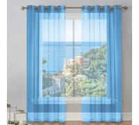 LIUNADM Cortinas Térmicas Aislantes 175 x 195 cm Polyester Vertical para Oscurecer La Habitación Cortinas Térmicas Aislantes Frio y Calor para Ventanas Habitación Dormitorio, Azul Cielo