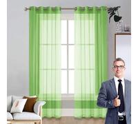 LIUNADM Cortinas Térmicas Aislantes 200 x 120 cm Modernas y Elegantes, para Decoración del Hogar Cortina Cocina Translúcida para Ventanas Habitación Dormitorio, Verde