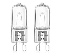 Liuyife 2 Piezas G9 25W Bombilla Halógena Para Horno, Blanco Cálido Regulable 230V 2700K, Resistente Al Calor 300°C Adecuada Para Bombillas De Horno, Hornos Microondas, Lámparas De Mesa