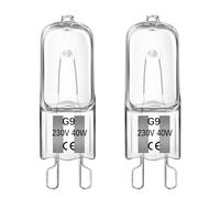 Liuyife Bombilla Halógena G9 40W para Horno, Blanca Cálida Regulable 230V 2700K 520LM, Resistente al Calor 300°C Apta para Bombillas de Horno, Hornos Microondas, Lámparas de Mesa, 2 Piezas