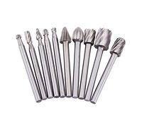 Liuyoyo Lima Rotativa de Rebabas Fresa Rotativa Broca Rotativa de Madera 10 Piezas Fresas de Acero de Alta Velocidad Limas Rotativas Juego de Herramientas para Tallar Carpintería Vástago Redondo de 3