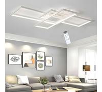 LIUYU Lampara Techo LED Moderna Regulable Plafón Rectangular, 3000K-6500K, 140x80cm 90W, para Salon Dormitorio, Blanco