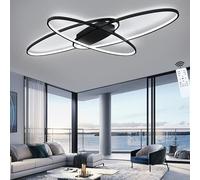 LIUYU Lampara Techo Salon Moderna Regulable 3000K-6500K - Plafón LED Ovalado Negro 130x85 cm, 95W, 8500LM - Para Salón, Dormitorio, Cocina