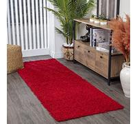 Livabliss Home Shaggy Rug - Alfombra Salon Grande Habitacion, Dormitorio - Alfombra Pelo Largo Berber Abstracta, Pelo Grueso y Esponjoso - Alfombras Grande de 80x220cm, Rojo