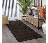 Livabliss Home Shaggy Rug - Alfombra Salon Grande Habitacion, Dormitorio - Alfombra Pelo Largo Berber Abstracta, Pelo Grueso y Esponjoso - Alfombras Grande de 80x220cm, Marrón