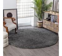 Livabliss Home Shaggy Rug - Alfombra Salon Grande Habitacion, Dormitorio - Alfombra Pelo Largo Berber Abstracta, Pelo Grueso y Esponjoso - Alfombras Grande de 160cm, Gris Oscuro