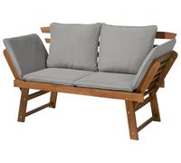 LIVARNO® Banco de madera para jardín con cojines