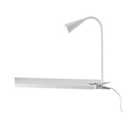LIVARNO HOME Lámpara LED de pinza, con cuello de metal flexible. (Foco de clip, blanco)