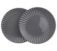LIVARNO HOME Vajilla de gres, 2 piezas, apta para lavavajillas: (plato, gris)