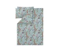 LIVARNO® Ropa de cama reversible de satén , 260 x 220 cm. (Flores/menta)