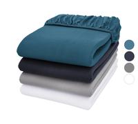 LIVARNO® Sábana bajera ajustable de jersey, 180-200 x 200 cm.