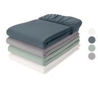 LIVARNO® Sábana bajera ajustable de satén de lujo, 90-100 x 200 cm