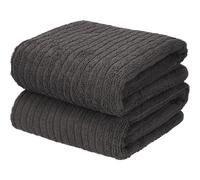 LIVARNO® Toalla de mano de rizo pack 2 (gris oscuro)