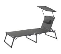 LIVARNO® Tumbona de aluminio con sombrilla