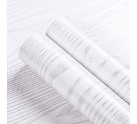 Livelynine 40CMX10M Papel Adhesivo Para Muebles Madera Blanco Vinilo Cocina Muebles Blanco Vinilos Para Puertas de Madera Interior Papel Vinilo Adhesivo Para Encimera de Cocina Blanco Autoadhesivo