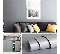 Livelynine 40CMX10M Papel Pintado Gris Claro Papel de Pared Autoadhesivo Papel Pintado Pared Dormitorio Juvenil Vinilo Adhesivo Gris Vinilos Para Muebles Mate Revestimiento de Paredes Antihumedad