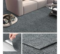 Livelynine Moqueta para el Suelo Adhesivo Gris 60x60CM 16 Piezas Baldosas de Moqueta Adhesiva Suelo Salon Habitacion Antideslizante Losetas de Moquetas Gris Para Oficina Comercio Hogar Resistentes
