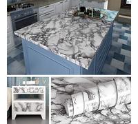 Livelynine Papel Marmol Gris 40CMX10M Vinilos Para Muebles Marmol Gris Vinilo Adhesivo Para Encimera de Cocina Granito Vinilos Para Baños Mesas Autoadhesivo Vinilo Encimera Cocina Aglomerado Laminada