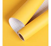 Livelynine Papel Pintado Autoadhesivo Liso 40CMx10M Lavable Papel Vinilo Adhesivo Pared Dormitorio Amarillo Mate Papel Adhesivo para Muebles Color Crema Papel Adhesivo Pared Infantil Niña Rollo Vinilo