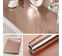 Livelynine Papel Pintado Autoadhesivo Muebles Metalizado Cepillado Rosa y Dorado 40CMx10M Vinilo Adhesivo Acero Inoxidable para Nevera Frigorifico Microondas Papel Adhesivo Pared Cocina Oro Rosa