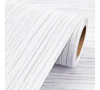 Livelynine Papel Pintado Textura Blanca en Relieve Autoadhesivo 40CMx10M Pegar y Despegar