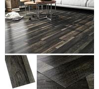 Livelynine Suelo Vinilico Autoadhesivo Madera Oscuro 90x15CM Suelo Vinilo Efecto Madera Negro Retro 36-Piezas Baldosas Adhesivas Suelo Laminado para Baño Cocina Vinilo Suelo Listones Madera Habitación