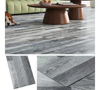 Livelynine Suelo Vinilo Autoadhesivo Gris Efecto Madera 90x15CM Suelo Vinilico Adhesivo Cocina Vinilo Adhesivo Suelo Baño Impermeable Suelos de Vinilo Adhesivos para Suelos Parquet Salon, 18 Piezas